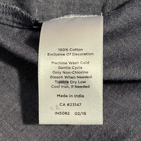 Talbots medium petite blue linen casual woven top - Picture 7 of 7